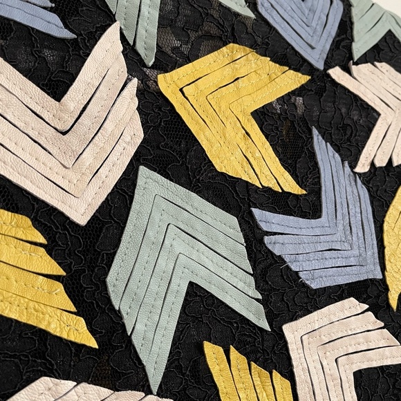 NWOT Caban Romantic Luxury Made in Italy Leather X mesh Coat - Picture 14 of 16